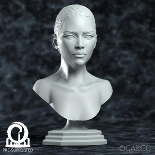 hembra académico busto v2 presupuesto ogro miniaturas ventilador Arte bustos anatomía oscuro monitor cabello juego rol pintura afro corto piel oscura 3d print model - Mito3D