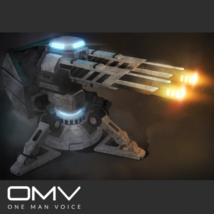 sci auto tourelle homme voix table personnages créatures Sci univers Véhicules Machines pistolet terrain wargaming science fiction OMV onemanvoix 3D print model - Mito3D