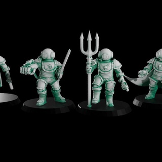 akwafell auxilia floatilla commander kdude kreations Tabletop Characters & Creatures Sci-Fi Universe Store 40k guard star wargaming warhammer imperial wars diving suit infantry chaos underwater nautical astra militarum 3d print model - Mito3D
