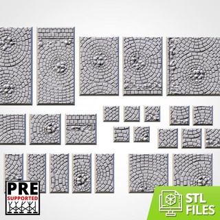 medieval road square txarli factory Tabletop accessories 3D Printable Terrain Fantasy fantasy game king lost warhammer world workshop wars kingdom base age accesories forge titan rectangular 9th thematic 3d print model - Mito3D