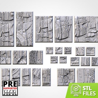 ancestral ruins bases square txarli factory Tabletop accessories 3D Printable Terrain Fantasy fantasy game king lost warhammer world workshop wars kingdom base age accesories forge titan rectangular 9th thematic 3d print model - Mito3D