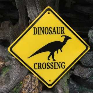 dinosaur crossing sign starlabs3d Home & Garden Toys Games Playsets Accessories Fan Art Logos Props Cosplay Homeware Ornaments roleplay rpg prusa boardgame tinkercad dnd blockchain asllexicon olsen toddolsen xing crossingsign xingsign metaverse dinosaurcrossingsign 3d print model - Mito3D