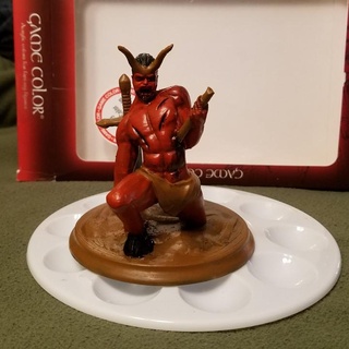 wounded demon cute sculptures  Tabletop Tabletop Characters & Creatures Fantasy Universe Tabletop Tabletop Characters & Creatures demon figure sword blender  3d print model - Mito3D