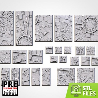 sacred temple bases square txarli factory Tabletop accessories 3D Printable Terrain Fantasy fantasy game king lost old warhammer world workshop wars kingdom base age accesories forge titan rectangular 9th thematic 3d print model - Mito3D