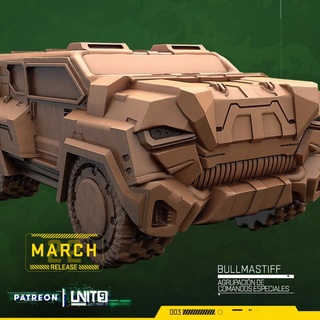 cyberpunk - bullmastiff unit9 Tabletop Characters & Creatures Sci-Fi Universe Vehicles Machines miniatures rpg scifi boardgames wargame patreon 28mm 32mm tabletop game skirmish 3d print model - Mito3D