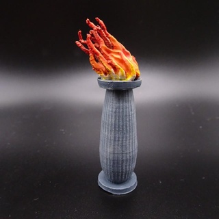 bellied pillar flame top v1 dominique windfuhr Tabletop 3D Printable Terrain Fantasy architecture simple terrain 3d print model - Mito3D