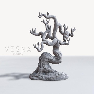 fantaisie forêt arbre 1 Vésna sculpte table 3D imprimable terrain miniature paysage 3d print model - Mito3D