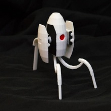 portal torreta complemento piernas fan art robot juegos video válvula abertura 3d print model - Mito3D