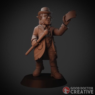 wealthy goblin trader good doctor creative Tabletop Characters & Creatures Fantasy Universe d&d merchant 3d print model - Mito3D