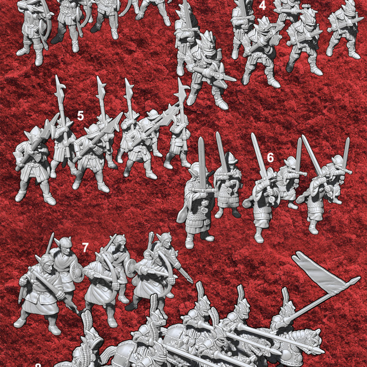 15mm anglo scottish elfi esercito bundle ramiro qualunque tavolo personaggi creature fantasia universo epico alto Warmaster 3D print model - Mito3D