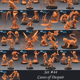 caves despair set underground cave encounter collection pre-supported epic-miniatures Store fantasy medieval monster rpg warhammer sla enemy tabletop dungeon dnd pathfinder npc supported pre 3d print model - Mito3D
