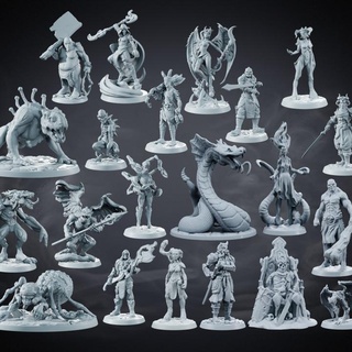 abismo moradores cheio conjunto Hermes criativo tampo mesa personagens criaturas fantasia universo Horror demônios 3d print model - Mito3D