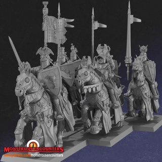 breton grail knights monstrous encounters Tabletop Characters & Creatures Fantasy Universe Store fantasy knight modular horse french holy tabletop oldhammer bretonnia 3d print model - Mito3D