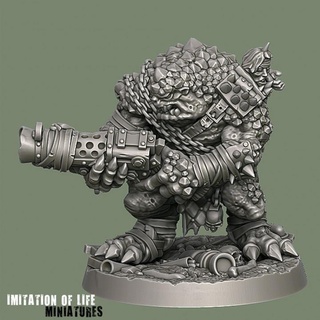 big crusty lizard mutant 2 imitation life miniatures Tabletop Characters & Creatures Sci-Fi Universe alien monster warhammer necromunda fallout post apocalypse 40mm ash waste stargrave wasteland ' speargun harpoon apocalyptic mutie scavvy ashwaste 3d print model - Mito3D