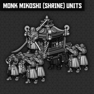 Guerreiro monge mikoshi santuário unidades smol miniaturas tampo mesa personagens criaturas fantasia universo jogos guerra samurai 3d print model - Mito3D