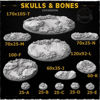 skulls bones base toppers zabavka workshop Tabletop accessories 3D Printable Terrain Fantasy bone stone topper 3d print model - Mito3D