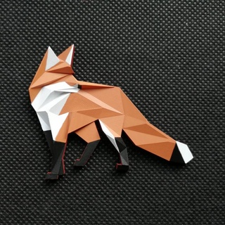 geometric fox erik Home & Garden Homeware Ornaments Toys Games Animal Creature Figures animal supportless geometry 3d print model - Mito3D