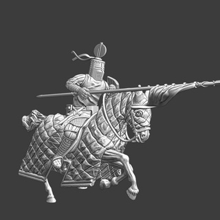 medieval german crusader knight charging northern crusades miniatures Tabletop Characters & Creatures Historical Universe battle model miniature tabletop cavalry toysoldier mounted lake teutonic peipus 3d print model - Mito3D