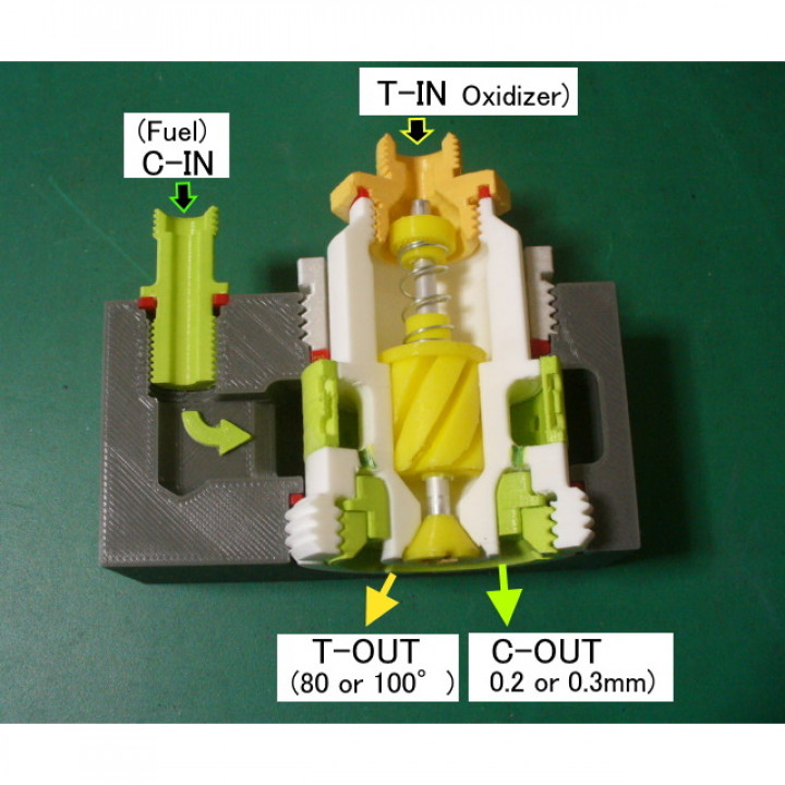 Flüssigkeit Rakete Motor Komponente Injektion Düse Extruder ww GLAUBEN kondo Geschäft Bildung Universität Ingenieurwesen Wissenschaft mechanisch Flugzeug wwii 1945 me163 shusui stoff hwk109 509 3D print model - Mito3D