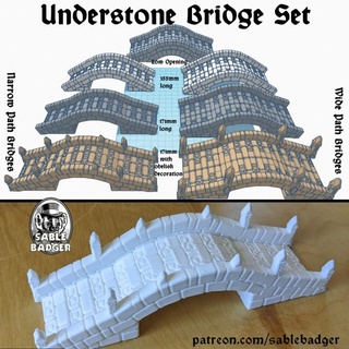 base pontes brander rolete tampo mesa 3D imprimível terreno fantasia rio pedra ponte calçada portuguesa d cantaria sablebadger 3d print model - Mito3D