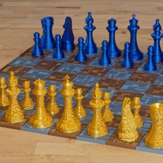 paramparça satranç Ayarlamak Martin yazı tahtası oyunlar setleri tam boyut aksaklık Staunton full size 3d print model - Mito3D