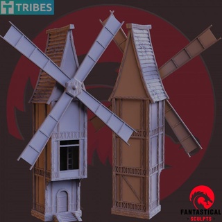 windmill 1 dungeons & dreadnoughts Store Tabletop 3D Printable Terrain Fantasy printer dragons elf fantasy fdm home house human modular small sculpt dwarf town dnd fantastical 5e presupported 3d print model - Mito3D