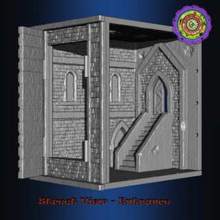 dungeon - normal version c2dwellers Tabletop 3D Printable Terrain Fantasy book bookend tabletop decor dnd bookends alley scenic passage streetview 3d print model - Mito3D