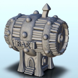 fantasy barrel bar 2 - medieval scenery terrain wargame hartolia miniatures Tabletop 3D Printable Terrain Fantasy 3d print printable accessories architecture building game games house play printing warhammer figures role dungeon 3d print model - Mito3D