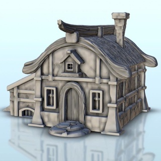 medieval casa anexo 3 paisaje terreno juego guerra hartalia miniaturas mesa 3D imprimible fantasía 3d impresión accesorios arquitectura edificio juegos jugar martillo cifras papel calabozo 3d print model - Mito3D