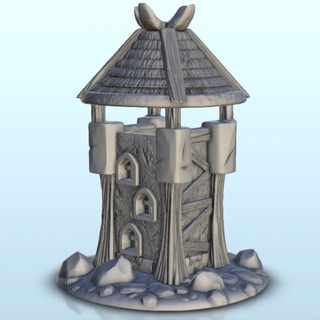 watchtower wood stone 4 - medieval scenery terrain wargame hartolia miniatures  Tabletop 3D Printable Terrain Fantasy Terrain 3d print printable accessories architecture building fantasy game games house miniatures play printing terrain warhammer figures role wargame dungeon scenery  3d print model - Mito3D