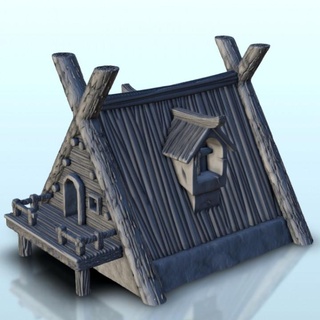 medieval wooden hut terrace 11 - scenery terrain wargame hartolia miniatures Tabletop 3D Printable Terrain Fantasy 3d print printable accessories architecture building fantasy game games house play printing warhammer figures role dungeon 3d print model - Mito3D