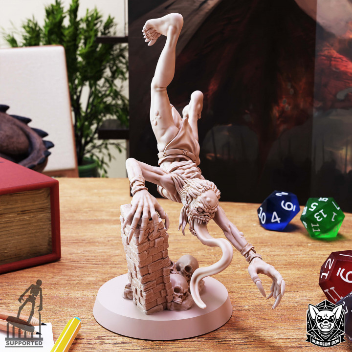 ghoul - 01 dungeon dog creature undead wargaming zombie evil dead dungeonsanddragons tabletop wargame dnd dandd supported ghoule 3D print model - Mito3D