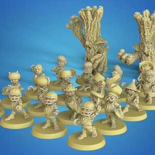 gluttons halfling team bb calaverd3d Tabletop Characters & Creatures Fantasy Universe fantasy football bloodbowl equipo 3d print model - Mito3D