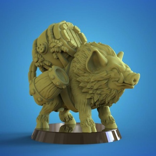 wild beer pig bb -pre-supported- calaverd3d Tabletop Characters & Creatures Fantasy Universe bloodbowl fantasyfootball cerdo cerveza 3d print model - Mito3D