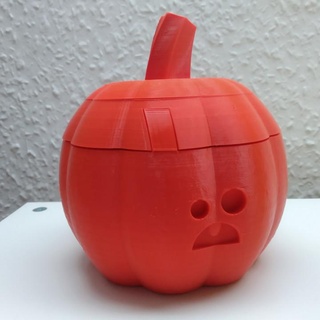 twist lock small scared face pumpkin mike bayer Home & Garden Homeware Storage and boxes ghost halloween horror sweets pumpking 3d print model - Mito3D