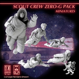 scout crew zero-g pack miniatures 2nd dynasty Tabletop Characters & Creatures Sci-Fi Universe sci-fi star scifi tabletop type 28mm traveller 32mm courier officialtraveller 3d print model - Mito3D