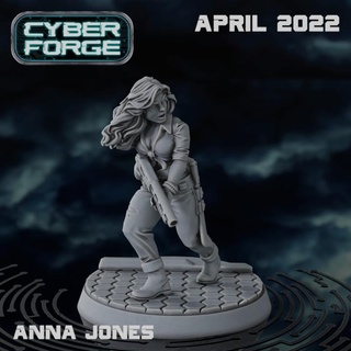 cyber forger île dr maneater anna Jones Titan miniatures 40k femelle garde héros chef soldat femme personnage impérial aventure cyberpunk résistance scout Indiana 3d print model - Mito3D