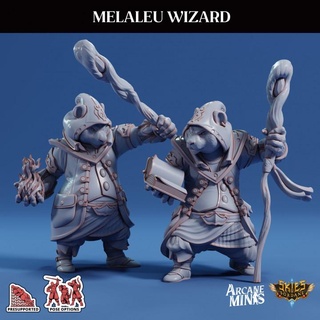melaleu wizard - merchant guilds arcane minis dragon dragons dungeons modular panda roleplay rpg magic steampunk weapons staff crystal dungeon d&d dnd 5e eberron poses hooded pre-supported arcanapunk magipunk magitech sordane supported skies stave arcanepresupported pandarian hoodless 3d print model - Mito3D