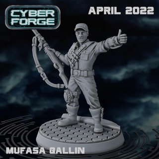 cyber forge island dr maneater mufasa qallin titan miniatures africa black rpg hunter tropical guide land ranger scout rogue marksman 3d print model - Mito3D