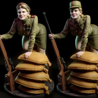 roza torrida minis fan arte azione figure femmina figura soldato statua cecchino russo ww2 3dprinting ragazza copertina sovietico biondo Shanina 3d print model - Mito3D