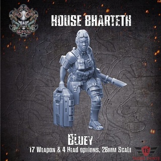 house bharteth - bluey tagged events  Tabletop Tabletop Characters & Creatures Sci-Fi Universe Tabletop Tabletop Characters & Creatures Store 40k warhammer necromunda mercenary bharteth  3d print model - Mito3D