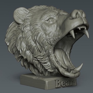 bear head garawake Toys & Games Animal Creature Figures Fan Art Busts animal art sculpture desing 3d print model - Mito3D