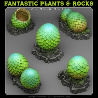 abandonado dragones huevos fantástico plantas rocas mesa 3D imprimible terreno fantasía resina emmanuel tribu Déjalo soportado 3d print model - Mito3D