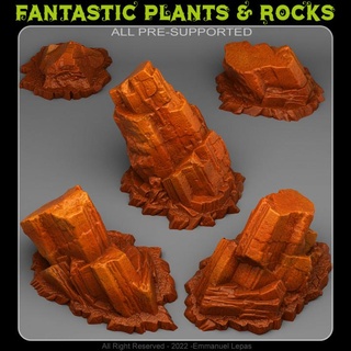 martien monolithe fantastique plantes rochers table 3D imprimable terrain Sci résine Emmanuel tribu prise charge 3d print model - Mito3D
