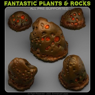 volcán rocas fantástico plantas mesa 3D imprimible terreno fantasía Sci Fi resina emmanuel tribu Déjalo soportado 3d print model - Mito3D