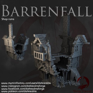 dark realms - barrenfall shop ruins forge Tabletop 3D Printable Terrain Fantasy fantasy terrain 3d print model - Mito3D