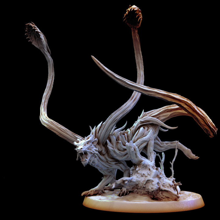 racine déplaceur pose01 mini monstre grabuge table personnages créatures fantaisie univers fleur cerf dragon élégant forêt jeu feuille nature plante rpg miniature souche Wendigo 5e 3D print model - Mito3D