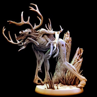 Wendigo pose01 mini monstre grabuge table personnages créatures fantaisie univers fleur cerf dragon élégant forêt jeu feuille nature plante rpg miniature souche 5e déplaceur 3d print model - Mito3D