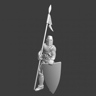 medieval order knight - resting spear northern crusades miniatures Tabletop Characters & Creatures Historical Universe model soldier wargaming warrior miniature tabletop brother toysoldier templar 28mm danish lake teutonic peipus holyland 3d print model - Mito3D