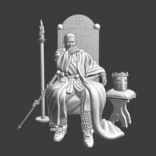 medieval king sitting chair - field camp northern crusades miniatures  Tabletop Tabletop Characters & Creatures Historical Universe Tabletop Tabletop Characters & Creatures chair king medieval model soldier wargaming commander miniature sitting tabletop 28mm scenery valdemar earln  3d print model - Mito3D